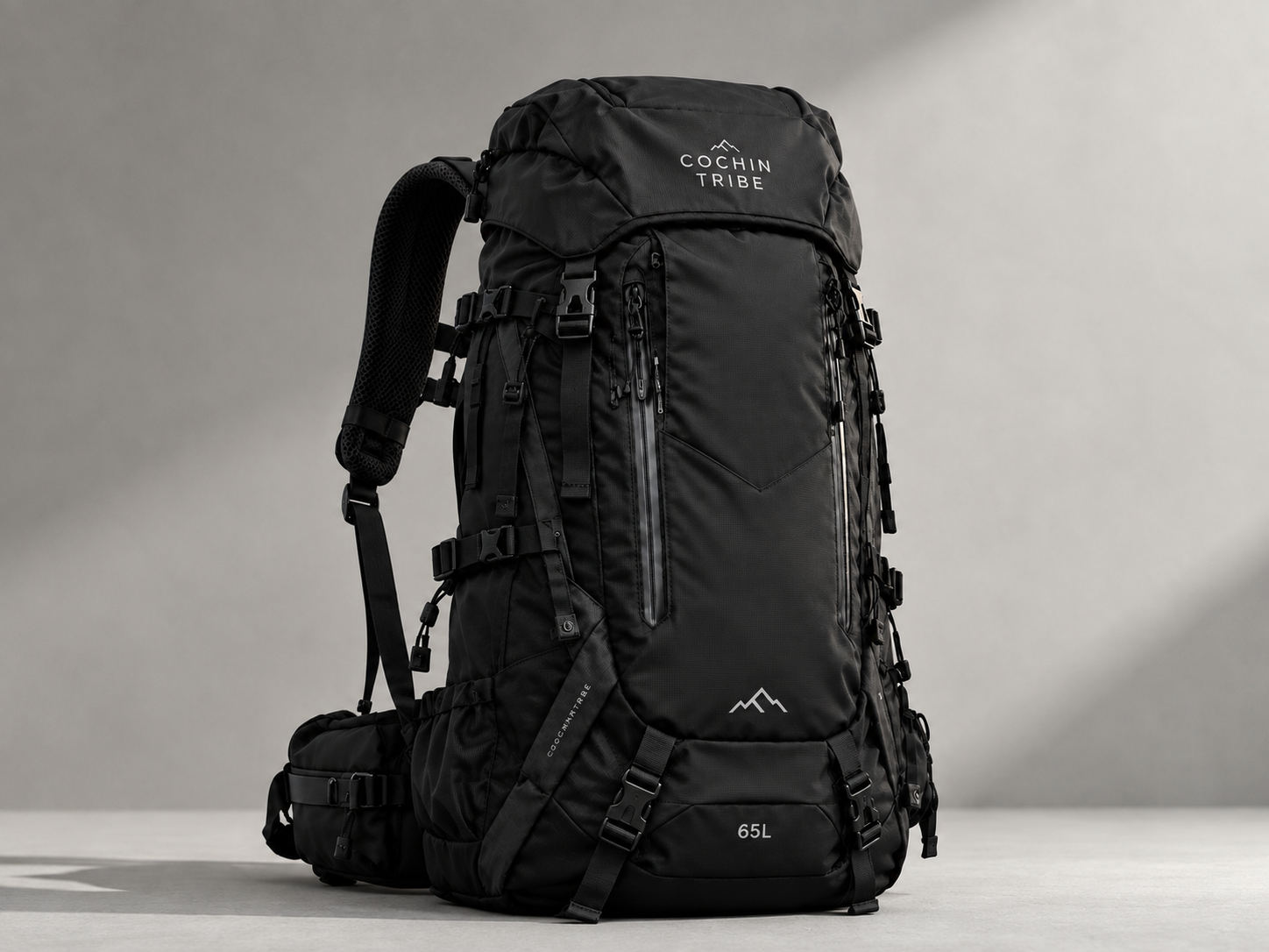 CochinTribe 65L black backpack